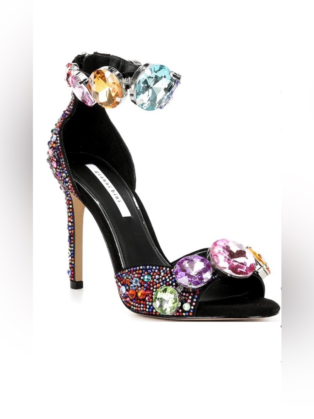 Gianni Bini Oaklynn Suede Rainbow Rhinestone Embellished Jewel Ornament Ankle Cu - Picture 7 of 7